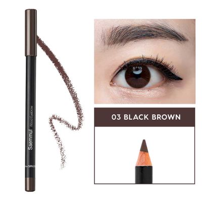 The SAEM Saemmul Wood Eyebrow Pencil 0.06oz, 03 Black Brown