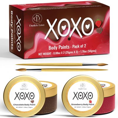 Edible Flavored Body Paints Set for Couples - Stawberry &amp; Chocolate | Pack of 2 - Enhance Fun &amp; Intimacy with Skin-Friendly, Mess-Free | Easy-to-Clean Formula - (0.88oz x 2 )1.76 Oz | (25g x 2) 50gm