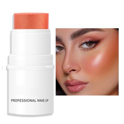 Orange Cream Blush Stick for Cheeks, Waterproof Face Cream Makeup Blush Stick, Long-Lasting Multi-use Blush Makeup Stick, Natural-Looking, Lightweight Skin Tint Blush Makeup for All Skin
