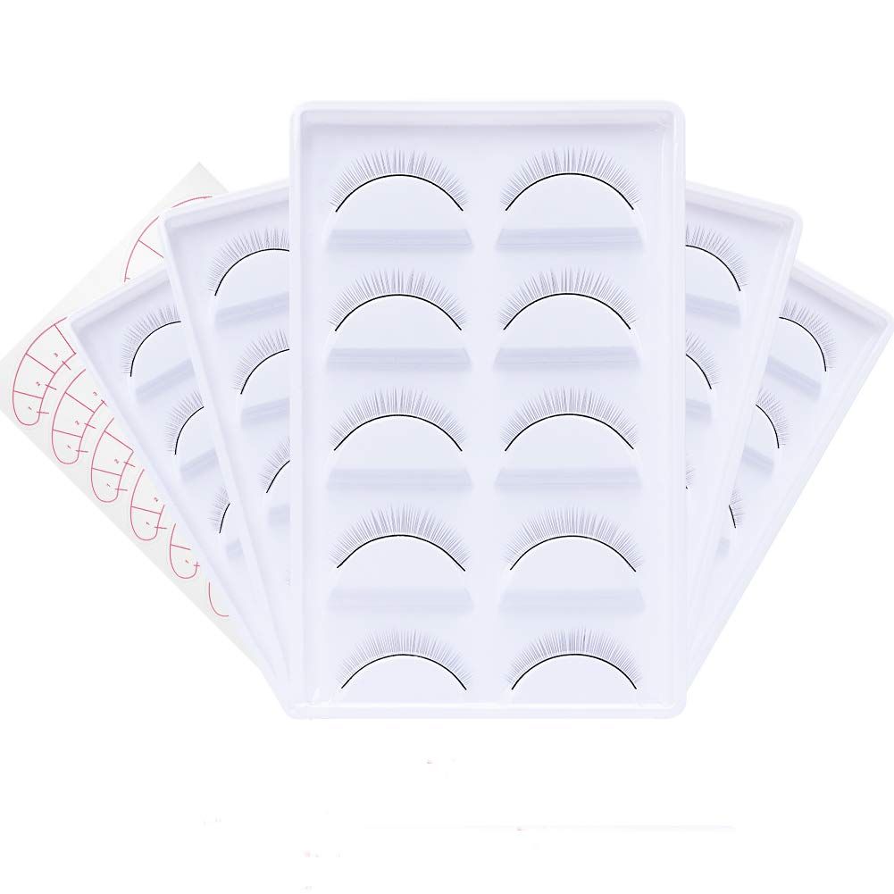 Practice Lashes for Lash Extensions FADLASH 25 Pairs Self Adhesive Eyelashes Lash Extension Strip Eyelashes for Lash Mannequin Head Eyelash Extension Supplies Black