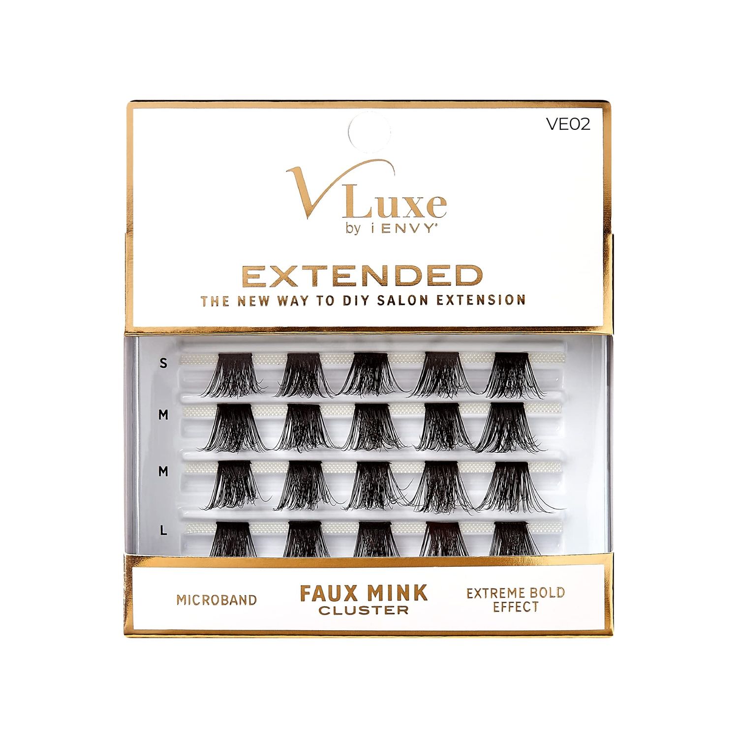 VLuxe Extended Collection DIY Eyelash Extension 3D Extended - Featherlight Synthetic Reusable Artificial Eyelashes Multipack Lash Clusters