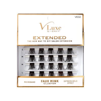 VLuxe Extended Collection DIY Eyelash Extension 3D Extended - Featherlight Synthetic Reusable Artificial Eyelashes Multipack Lash Clusters