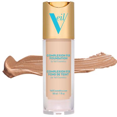 Veil Cosmetics Complexion Fix Liquid Foundation - Buildable Coverage - Water-Resistant, Hypoallergenic, Oil-Free, Cruelty-Free &amp; Vegan - Lightweight &amp; Brightening - Long Lasting (2N Light Neutral)