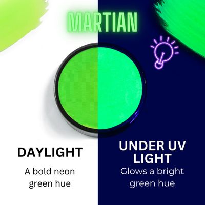 Mehron Makeup Paradise Makeup AQ Face &amp; Body Paint (1.4 oz) (Martian - Neon GreenGreen UV)