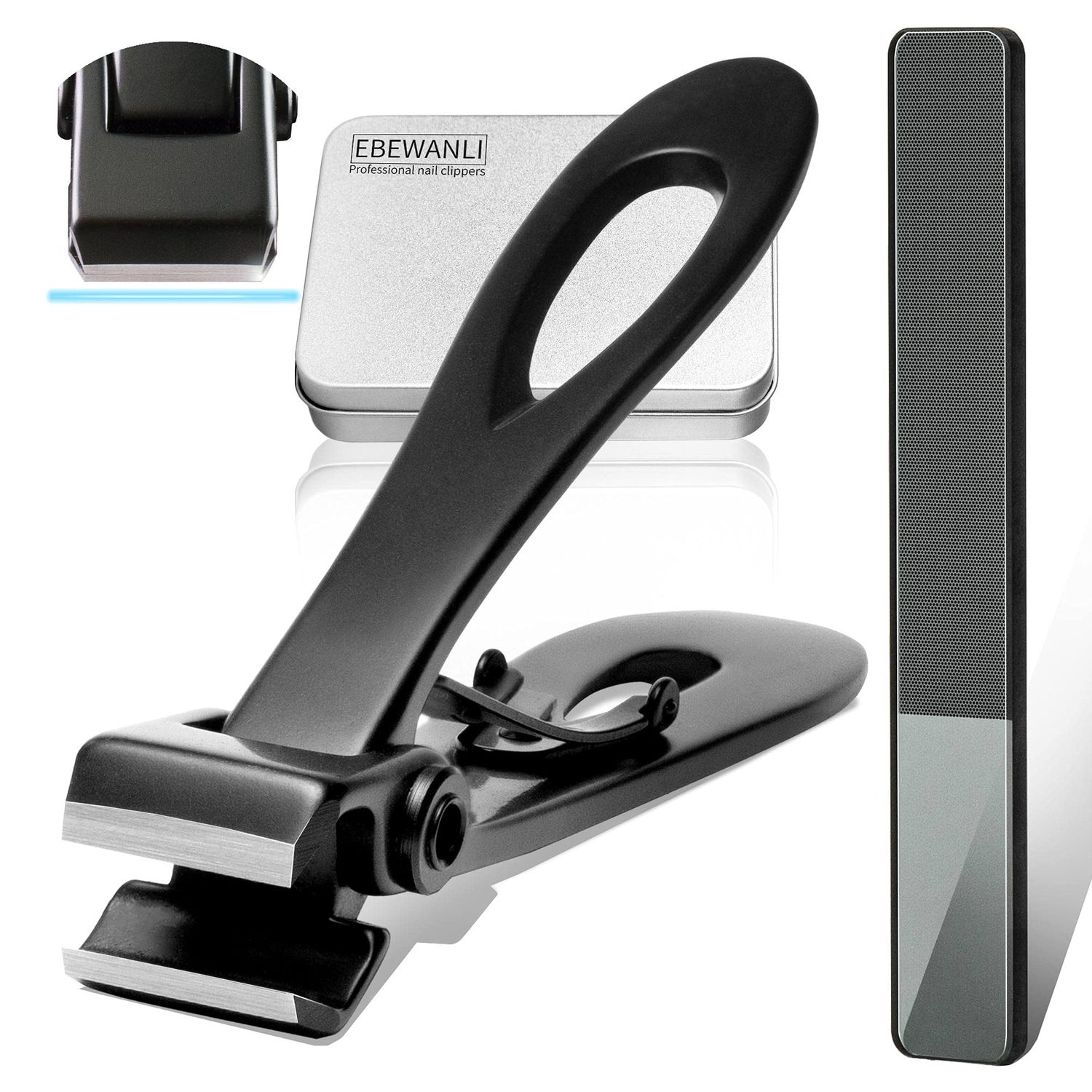 EBEWANLI Straight Nail Clipper, 17mm Wide Jaw Opening Extra Large Toenail Clippers for Thick Nails or Tough Fingernail &amp; Ingrown Toenail, Heavy Duty Thick Toenail Clippers for Seniors, Men, Adult
