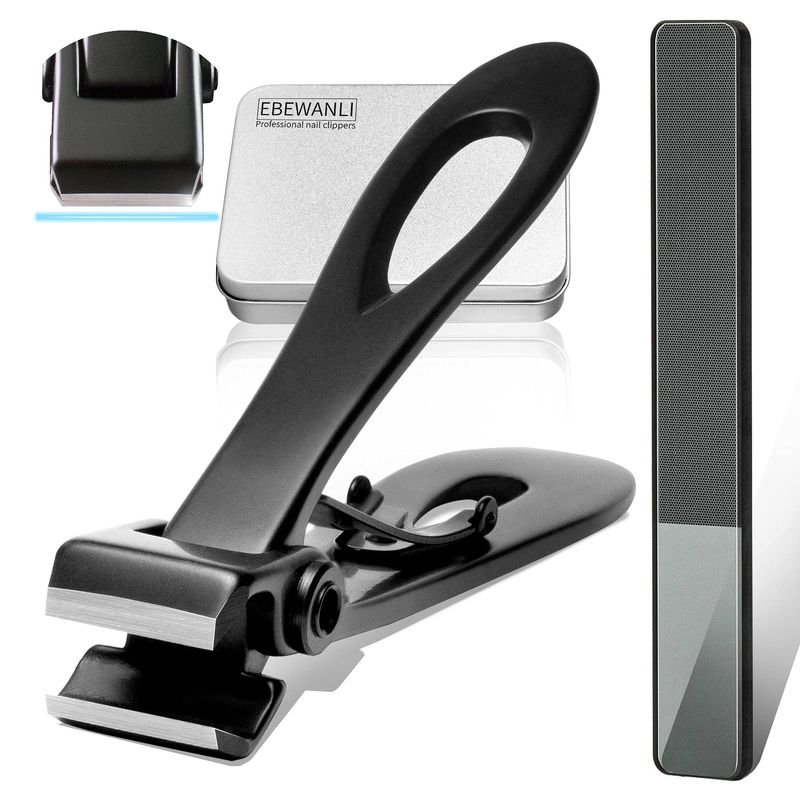 EBEWANLI Straight Nail Clipper, 17mm Wide Jaw Opening Extra Large Toenail Clippers for Thick Nails or Tough Fingernail &amp; Ingrown Toenail, Heavy Duty Thick Toenail Clippers for Seniors, Men, Adult