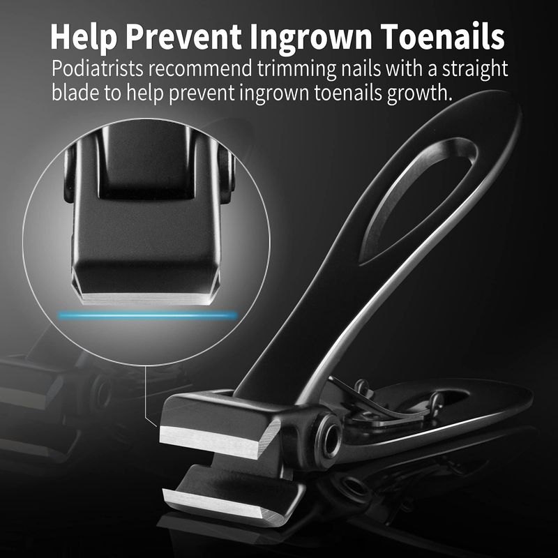 EBEWANLI Straight Nail Clipper, 17mm Wide Jaw Opening Extra Large Toenail Clippers for Thick Nails or Tough Fingernail &amp; Ingrown Toenail, Heavy Duty Thick Toenail Clippers for Seniors, Men, Adult