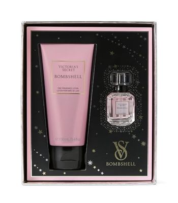Victoria&#39;s Secret Bombshell Mini Fragrance Duo Gift Set, Mini Eau de Parfum &amp; Travel Lotion, Gift Set for Women