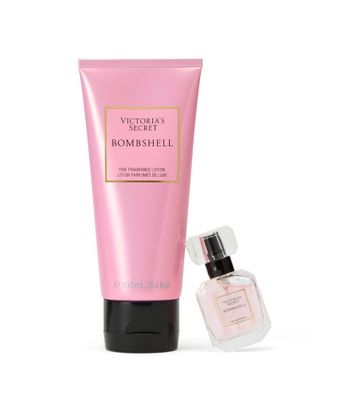 Victoria's Secret Bombshell Mini Fragrance Duo Gift Set, Mini Eau de Parfum &amp; Travel Lotion, Gift Set for Women