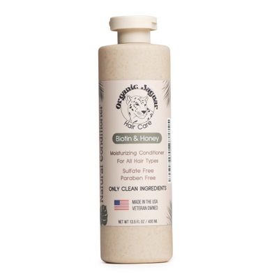 Organic Jaguar Natural Conditioner for Hair Care, Sulfate Free Conditioner with Vitamin E, Castor, Argan and Almond Oil, Rosemary and Peppermint Scent, Dry to Color Treated to All Hair, 13.5 fl oz