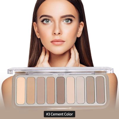 SUMEITANG 9 Colors Matte Naked Eyeshadow Palette Neutral Nude Smoky Eye Shadow Pallet Gray Taupe Brown High Pigmented Ultra-Blendable Waterproof Long Lasting Makeup Palettes Suitable for Older Women