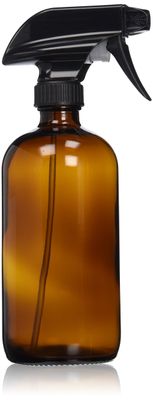 Sally&#39;s Organics 16oz Amber Glass Spray Bottle for Thieves Cleaner, Essential Oils, Cleaning Solutions &amp; Plants - Refillable, Chemical-Resistant, with Adjustable Mist &amp; Stream Sprayer