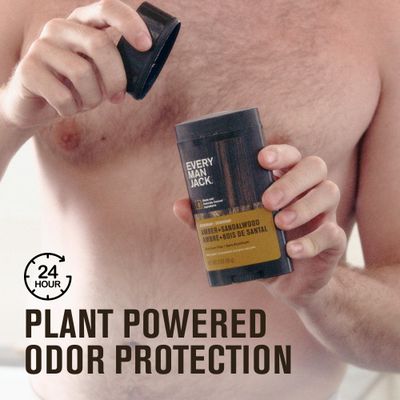 Every Man Jack Amber  Sandalwood Mens Deodorant - Stay Fresh with Aluminum Free Deodorant For all Skin Types - Odor Crushing, Long Lasting, with Naturally Derived Ingredients - 3oz (2 Pack)