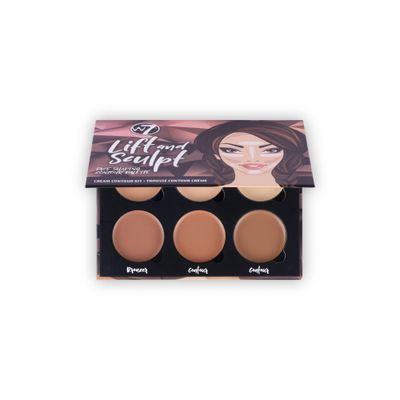 W7 Lift &amp; Sculpt Cream Contour Kit - Concealing, Highlighting &amp; Contouring Makeup Palette - Step-by-Step Instructions Included