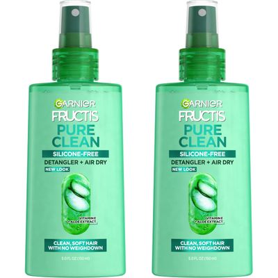 Garnier Fructis Pure Clean Detangler  Air Dry Spray, 5.0 Fl Oz, 2 Count (Packaging May Vary)