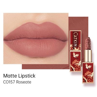 Catkin Matte Lipsticks Nude Lipstick Long Lasting Lipstick Lip Makeup Waterproof Matte Moisturizing Smooth Soft High Impact Lip Color Infused with Vitamin E and Avocado Oil