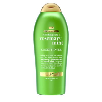 OGX Extra Strength Refreshing Scalp  Rosemary Mint Conditioner, Nourishing Conditioner Infused with Rosemary Mint for Shiny, Healthy-Looking Hair, Sulfate-Free Surfactants, 25.4 fl. Oz