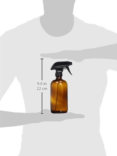 Sally's Organics 16oz Amber Glass Spray Bottle for Thieves Cleaner, Essential Oils, Cleaning Solutions &amp; Plants - Refillable, Chemical-Resistant, with Adjustable Mist &amp; Stream Sprayer