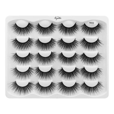 Vayator 10 Pairs 3D Mink Long Lashes Natural Mink Eyelashes Wholesale False Eyelashes Makeup False Lashes (Y010)