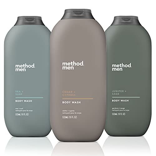 Method Men, 3-pack Body Wash 18 Oz Each (Sea  Surf, Cedar  Cypress, Juniper  Sage)