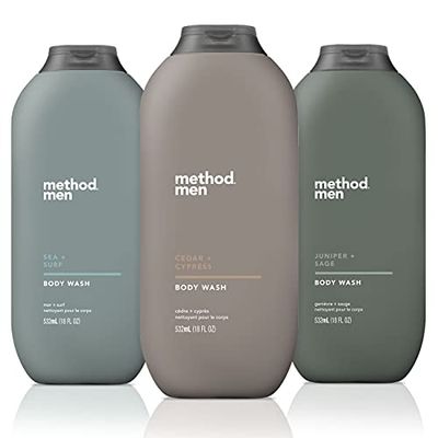 Method Men, 3-pack Body Wash 18 Oz Each (Sea  Surf, Cedar  Cypress, Juniper  Sage)