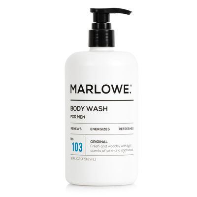 MARLOWE. No. 103 Mens Body Wash 16 oz, Energizing and Refreshing with Moisturizing Natural Willow Bark &amp; Green Tea Extracts, Fresh Pine &amp; Agarwood Scent