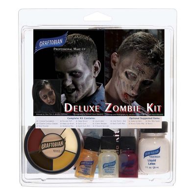 Graftobian Deluxe Zombie Makeup Kit - Expanded Theatrical Makeup Kit for Costumes, Cosplay, and Halloween