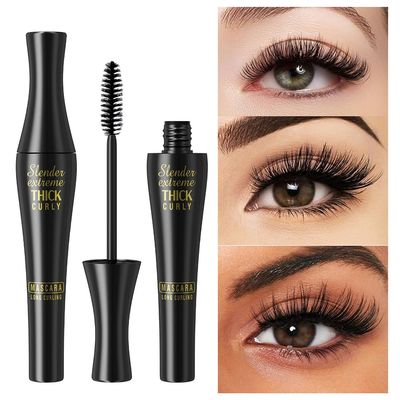 Adurello Mascara Black Volume and Length Natural, Liquid Mascara for Thickening and Curling, Smudgeproof, Waterproof, Sweatproof &amp; Clump-Free