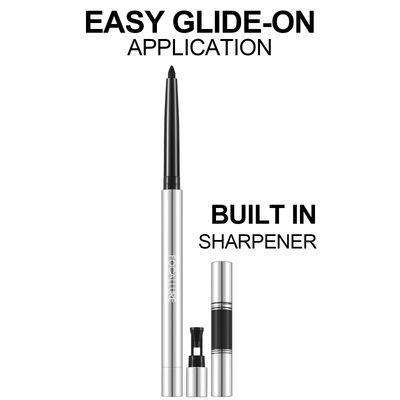 FOCALLURE Eyeliner Pencil with Built-in Sharpener,Waterproof,Smudge Proof,Gel Eye Liner Makeup Pen,Retractable,Long Lasting All Day Wear,Violet