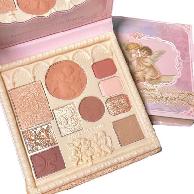 Embossed Eyeshadow 10 Colors Eyeshadow Palette Makeup Blush Highlighter All In One Disc Matte&amp;Glitter Eyeshadow Makeup High Pigmented Shades Naturing-Looking Multifunctional Eyeshadow Palette