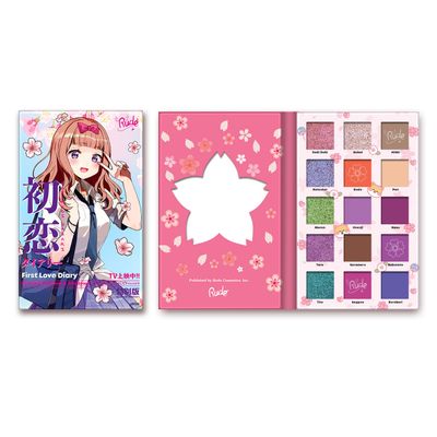 Manga Collection Pressed Pigments and Shadows Palette - First Love Diary by Rude Cosmetics for Women - 0.77 oz Palette