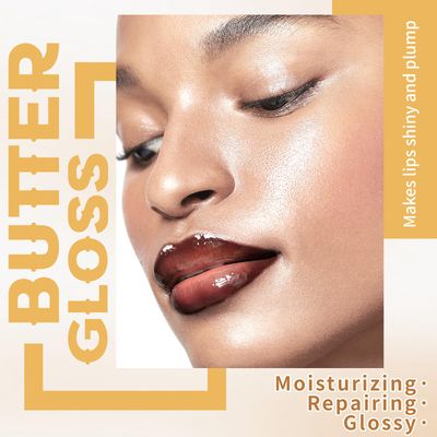 HOSAILY 2 Colors Butter Gloss Hydration Non-Sticky Plumping Lip Gloss for Women Natural Nude Tinted Lip Glow Oil Moisturizing Lightweight Long Lasting High Shine Liquid Lipstick with Lip Liner Combo