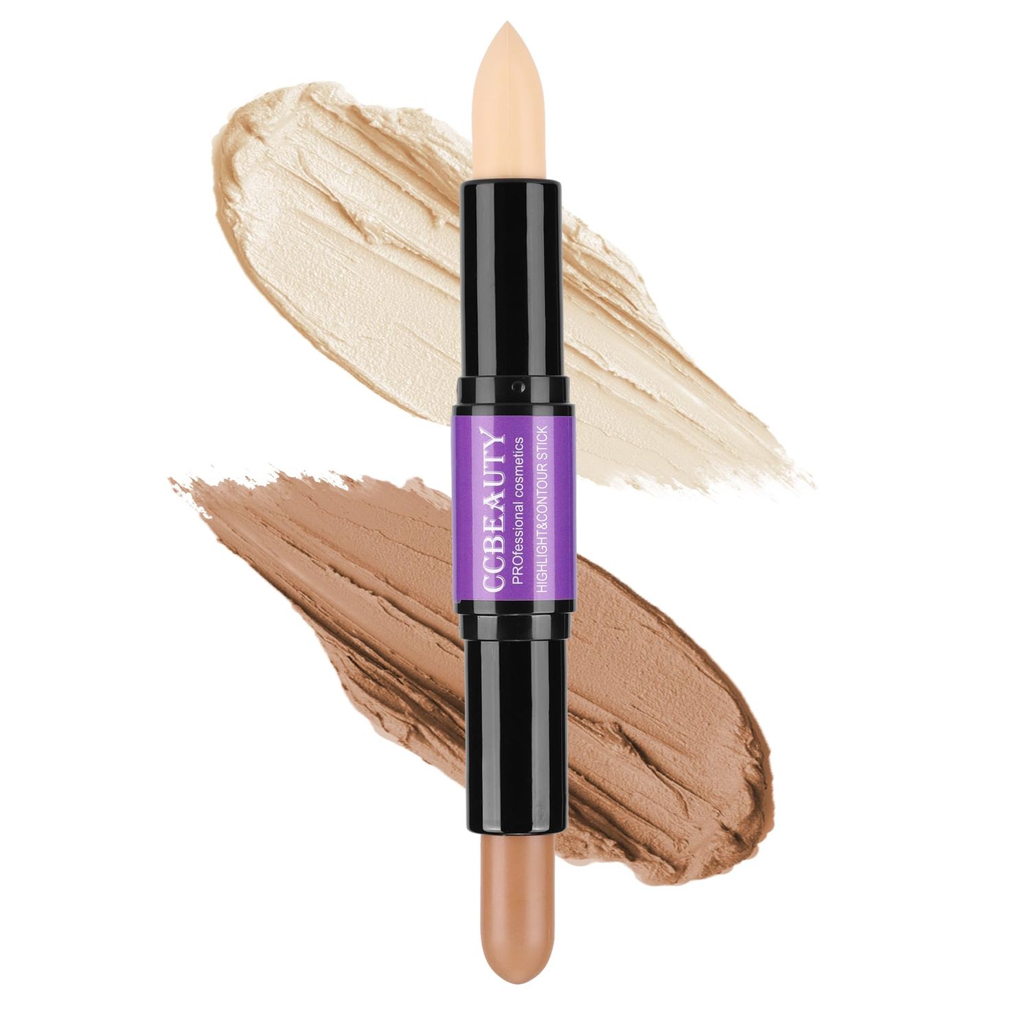 CCbeauty 2-IN-1 Matte Contour Stick,Cream Dual Highlight Concealer Stick, Highlighting &amp; Contouring Kit, Bronzer Highlighter Sticks for Face Shaping Makeup, Long Lasting &amp; Waterproof