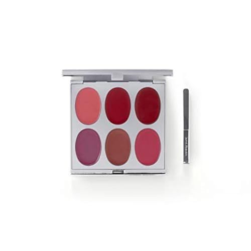 Jerome Alexander New Again Lipstick Palette &amp; Retractable Brush, 6 Hot-Poured, Buildable &amp; Blendable Smooth Matte Shades (Hot Colors)