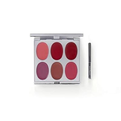 Jerome Alexander New Again Lipstick Palette &amp; Retractable Brush, 6 Hot-Poured, Buildable &amp; Blendable Smooth Matte Shades (Hot Colors)