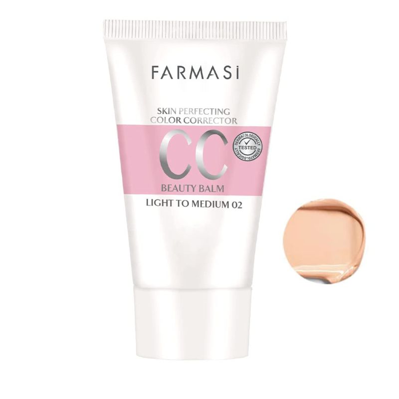 FARMASi CC Color Control Cream, Natural and Flawless Finish, Enriched Formula with Multimineral &amp; Spf 25, All-Day Hold, All Skin Types, 1.7 fl. oz, Light to Mediuum