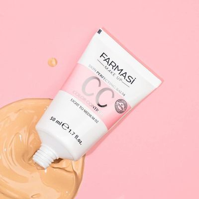FARMASi CC Color Control Cream, Natural and Flawless Finish, Enriched Formula with Multimineral &amp; Spf 25, All-Day Hold, All Skin Types, 1.7 fl. oz, Light to Mediuum