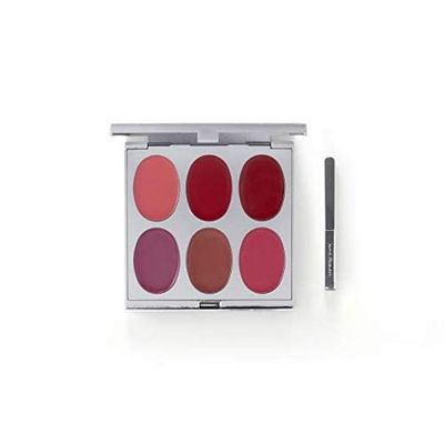 Jerome Alexander New Again Lipstick Palette &amp; Retractable Brush, 6 Hot-Poured, Buildable &amp; Blendable Smooth Matte Shades (Hot Colors)