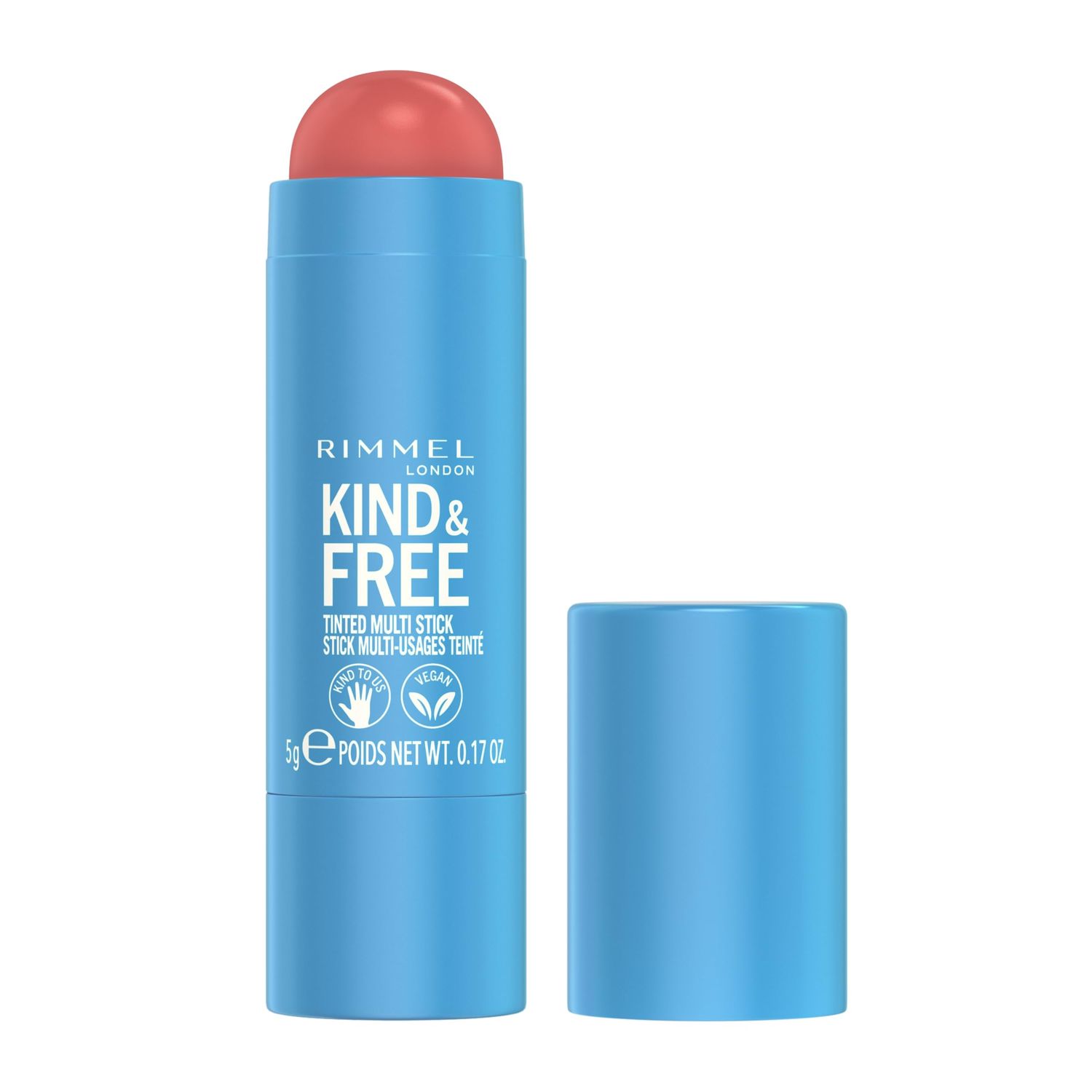 Rimmel London Kind &amp; Free, 001 Caramel Dusk, Multi-Stick, For Cheeks and Lips, Hydrating, Buildable Color, Vegan Formula, Clean Formula, 0.18oz