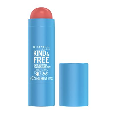 Rimmel London Kind &amp; Free, 001 Caramel Dusk, Multi-Stick, For Cheeks and Lips, Hydrating, Buildable Color, Vegan Formula, Clean Formula, 0.18oz