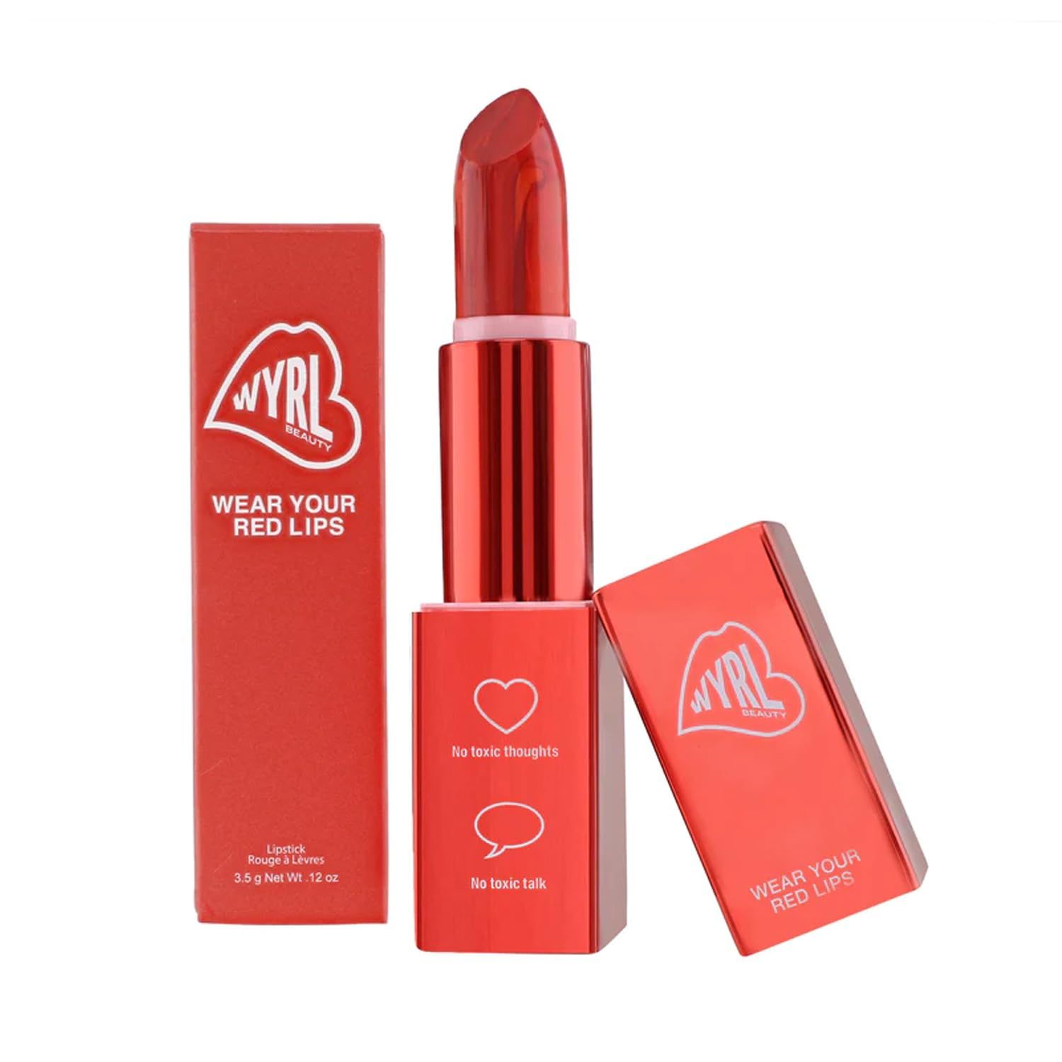 WYRL Beauty Luxe Vegan Lipstick for Women - Enriched Formula for Moisturizing, Vibrant, Creamy, And Long-Lasting Lips - Glamorous Bold Sunset Orange Red Lipsticks for Women