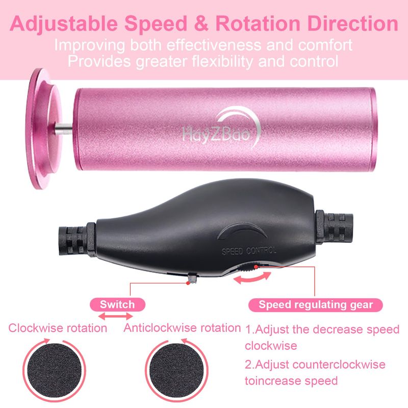 HayZBao Electric Foot File - Callus Remover for Feet,Adjustable Speed Foot File with 60 Pcs Sandpaper Discs,Professional Pedicure Tool for Dead Skin and Calluses - Matte Purple