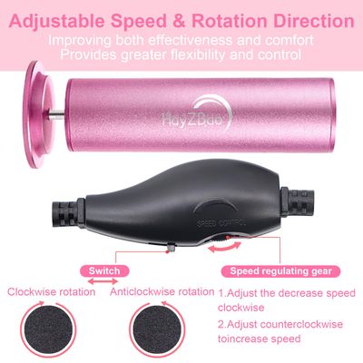 HayZBao Electric Foot File - Callus Remover for Feet,Adjustable Speed Foot File with 60 Pcs Sandpaper Discs,Professional Pedicure Tool for Dead Skin and Calluses - Matte Purple
