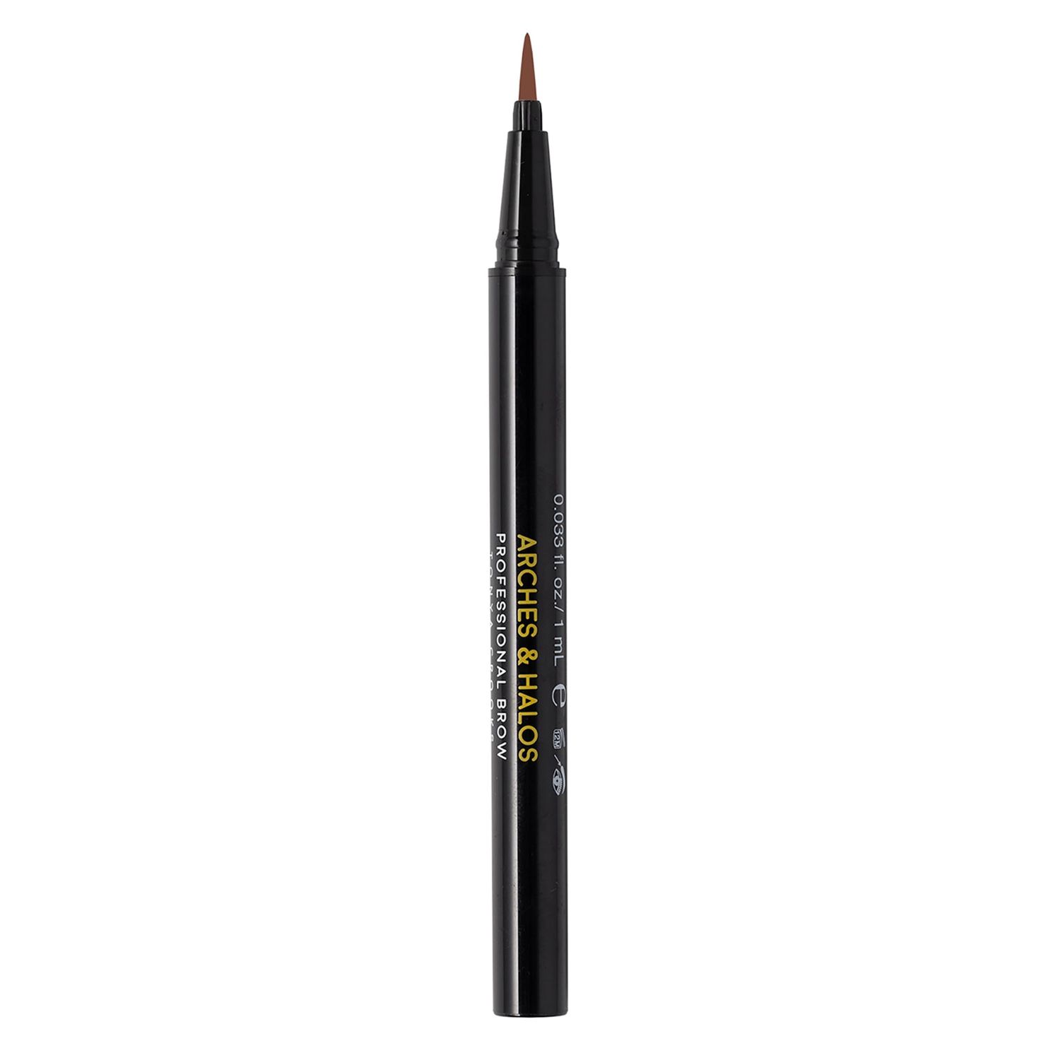 Arches &amp; Halos Bristle Tip Pen - Full, Bold, More Defined Brows - Long-lasting, Smudge Proof, Pigmented Color - Vegan and Cruelty Free Makeup - Auburn - 0.02 fl oz