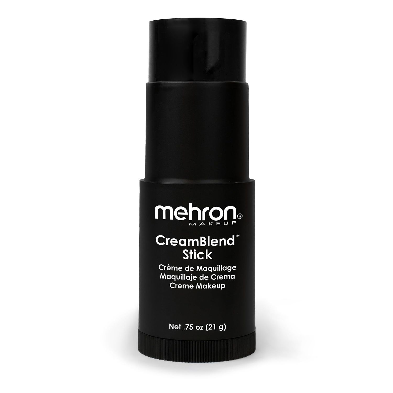 Mehron Makeup CreamBlend Stick | Face Paint, Body Paint, &amp; Foundation Cream Makeup | Body Paint Stick Perfect for Halloween Makeup .75 oz (21 g) (Black)