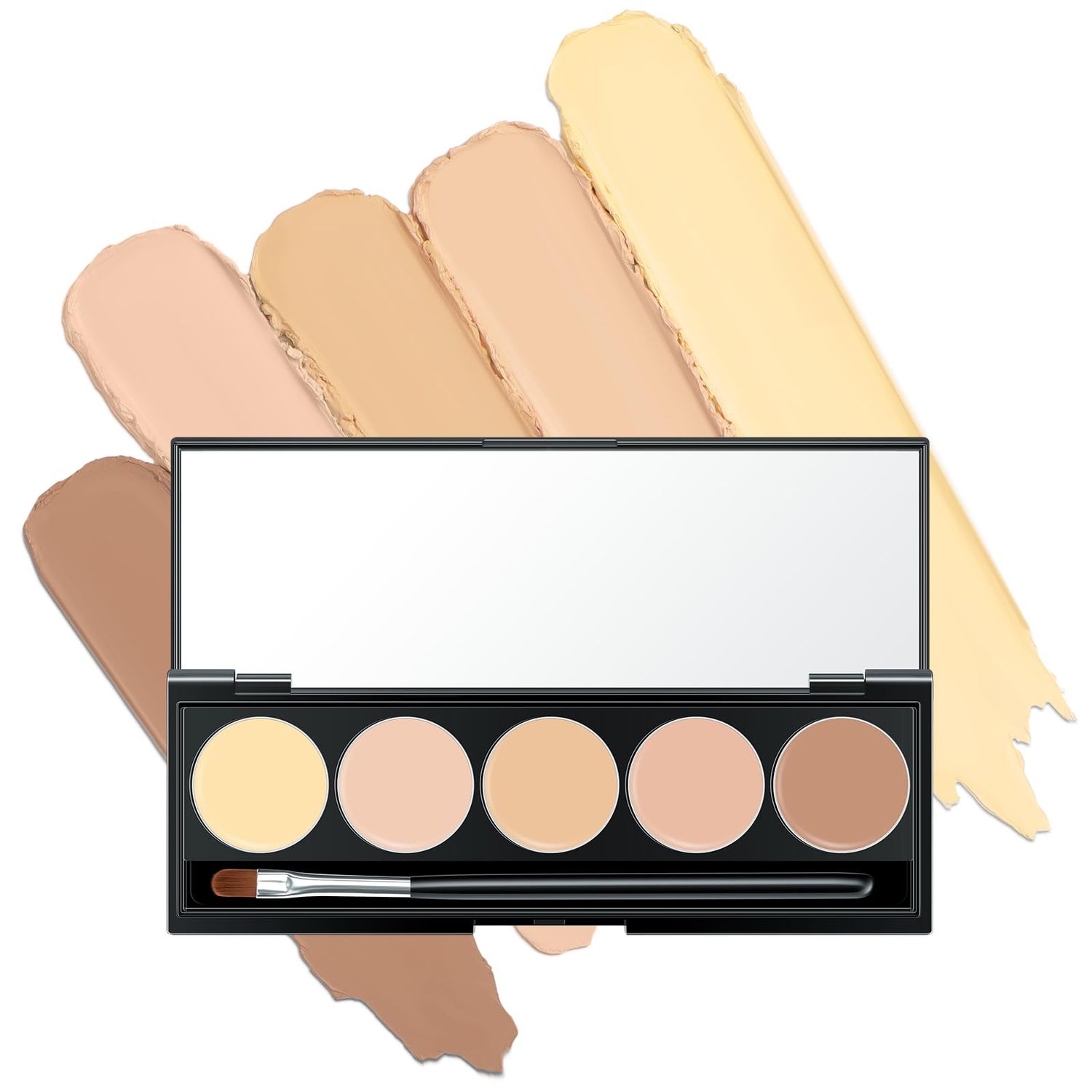 FALOCUTUS 5 In 1 Multi-Use Correcting Concealer Palette,Waterproof Long Lasting Contour Palette,Professional Creamy Concealer Kit for Women,Easy to Create Full Coverage and Natural Finish.#4