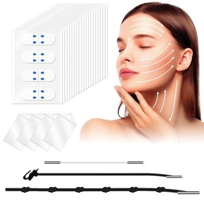 ANTIVP 160PCS Face Lift Tape Invisible Face Tape Neck Tape Lifting Invisible With String Silicone Anti Wrinkle Facial Patches V-Shaped Instantly for Neck Forehead Skin Firming Mix Box