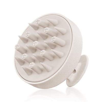 HEETA Hair Scalp Massager for Hair Growth, Shampoo Brush, Scalp Exfoliator with Soft Silicone Bristles, Scalp Scrubber for Dandruff Removal to Relieve Stress, Wet Dry Hair, Updated Material, Beige