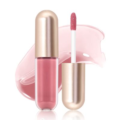 KISSIO Plumping Lip gloss,Glossy and Cool,Make Lips Plump and Moisturizing,Lip Gloss contains Peppermint and Beeswax,Cruelty Free,0.19 oz,02 Fig tea