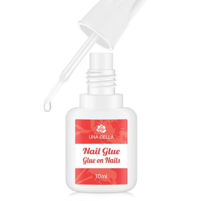 UNA GELLA Super Strong Nail Glue for Nail Tips Acrylic Nails Press On Nails Nail Bond Brush On Long Lasting Nail Glue for Broken Nails Repair Fake Nails Tips Nail Adhesive Bond 10ml0.33oz